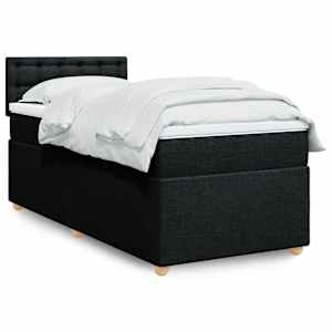 Box spring postel s matrací černá 90x190 cm textil - obrázek 1