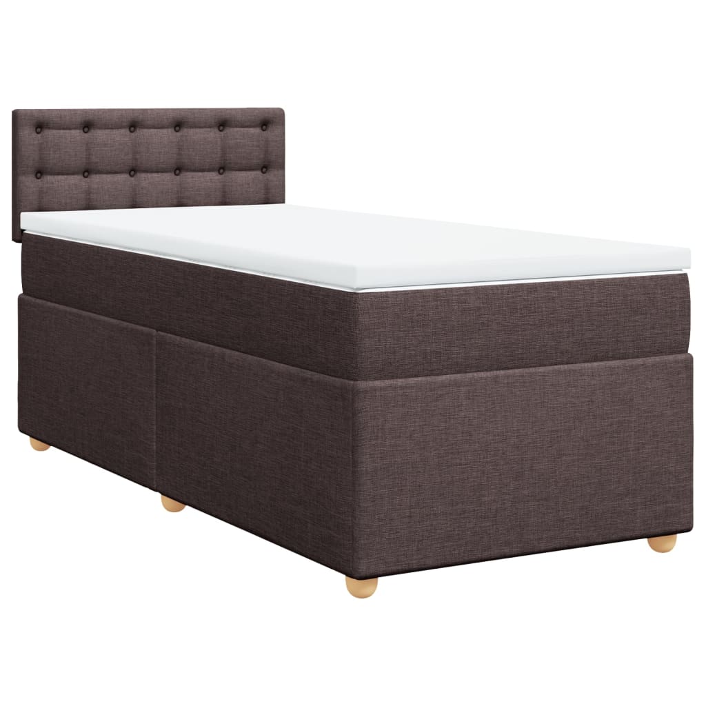 vidaXL Boxspring met matras stof donkerbruin 90x190 cm bruin, foto 3