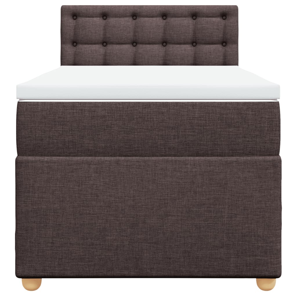 vidaXL Boxspring met matras stof donkerbruin 90x190 cm bruin, foto 4