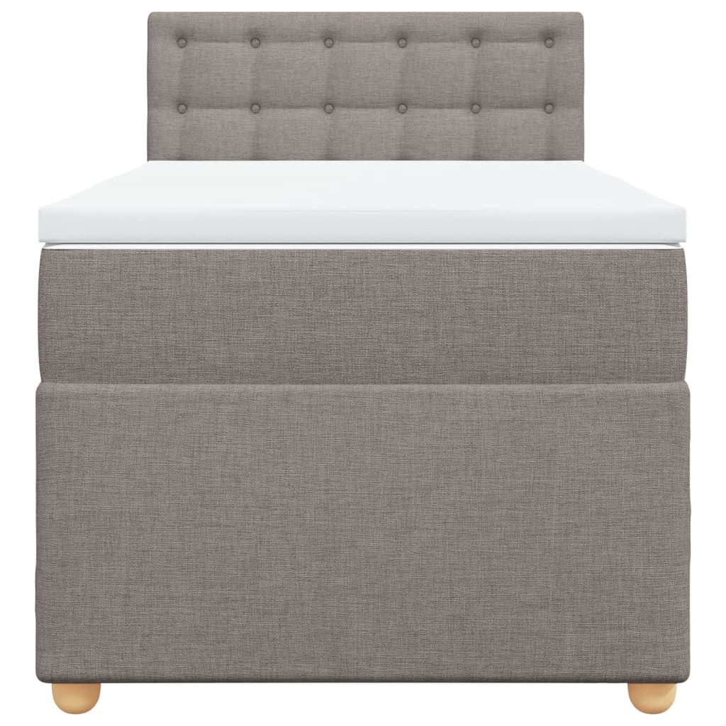 vidaXL Boxspring met matras stof taupe 90x190 cm, foto 4