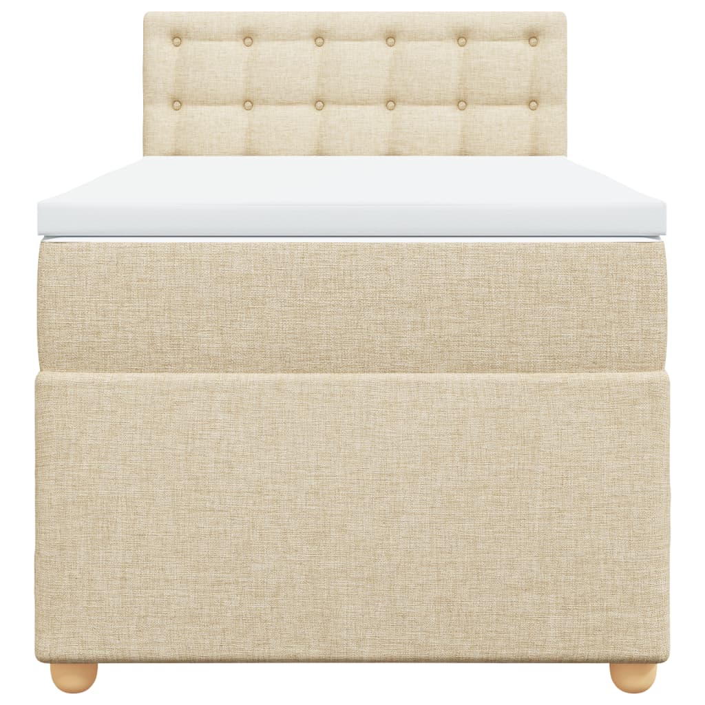vidaXL Boxspring met matras stof crèmekleurig 90x190 cm, foto 4