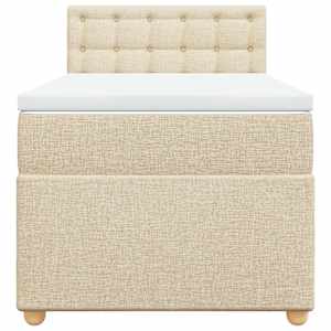 Box spring postel s matrací krémová 90x190 cm textil - obrázek 4