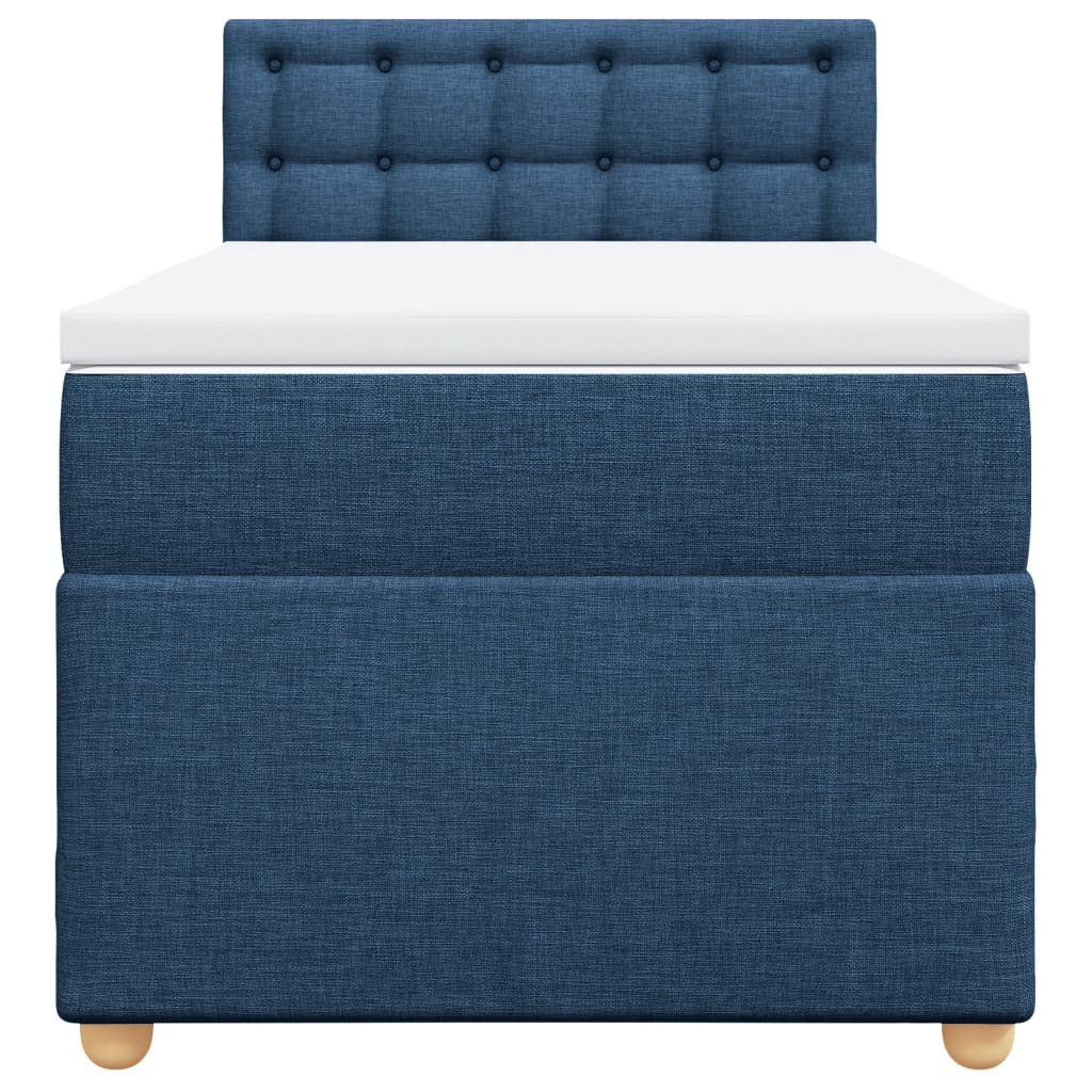vidaXL Boxspring met matras stof blauw 90x190 cm, foto 4