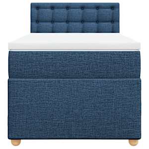Box spring postel s matrací modrá 90x190 cm textil - obrázek 4