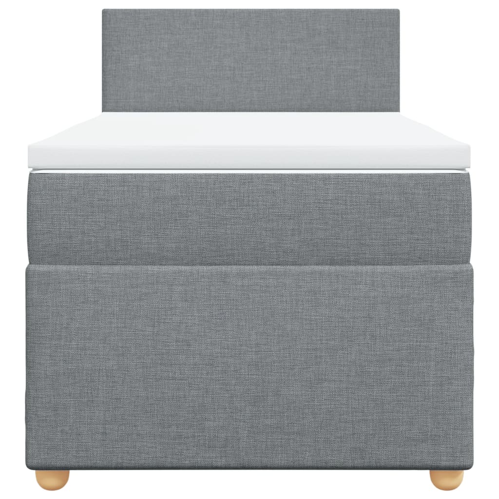 vidaXL Boxspring met matras stof lichtgrijs 90x200 cm grijs, foto 4