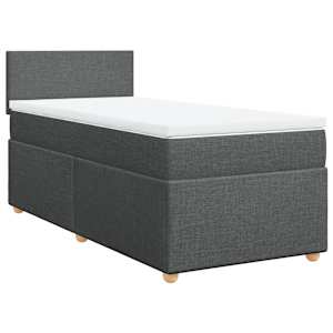 Box spring postel s matrací tmavě šedá 90x200 cm textil - obrázek 2