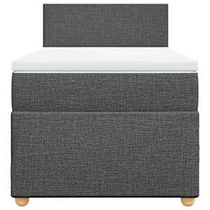 Box spring postel s matrací tmavě šedá 90x200 cm textil - obrázek 4