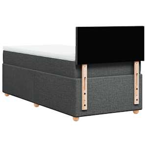 Box spring postel s matrací tmavě šedá 90x200 cm textil - obrázek 6