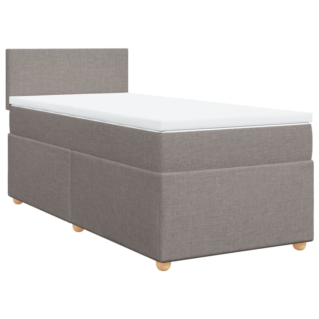 vidaXL Boxspring met matras stof taupe 90x200 cm, foto 3