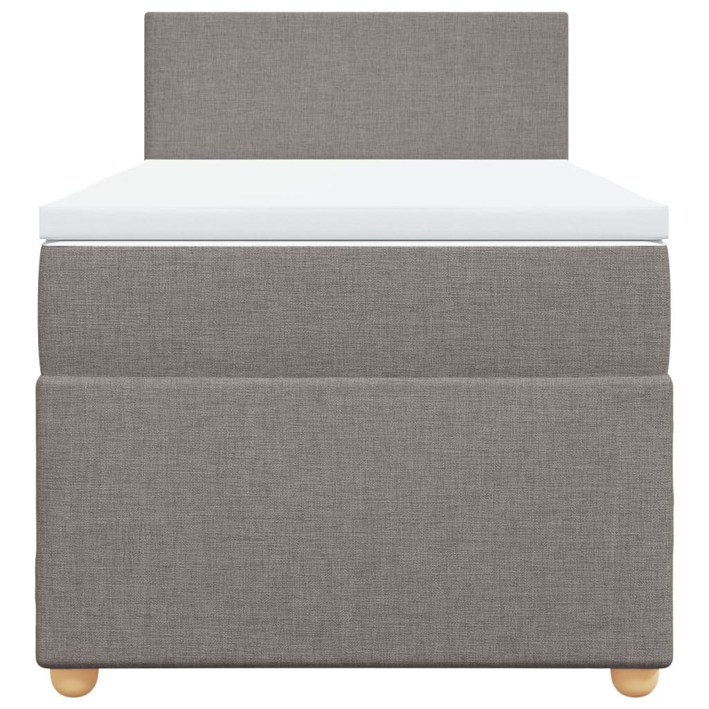 vidaXL Boxspring met matras stof taupe 90x200 cm, foto 4