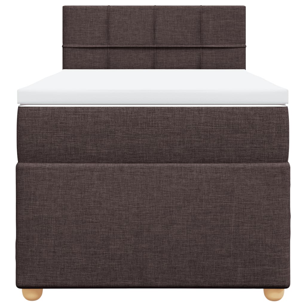 vidaXL Boxspring met matras stof donkerbruin 90x200 cm bruin, foto 4
