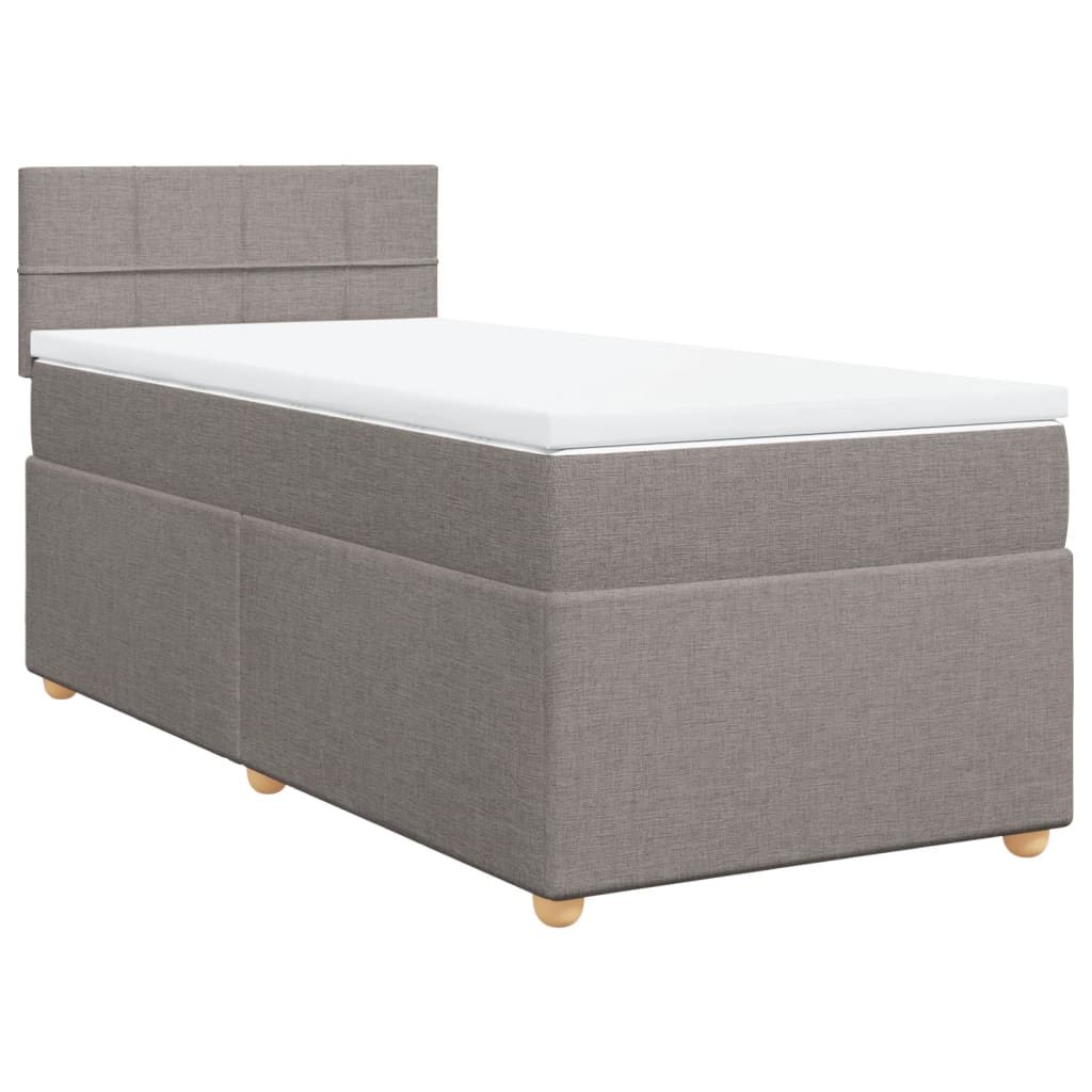 vidaXL Boxspring met matras stof taupe 90x200 cm, foto 3