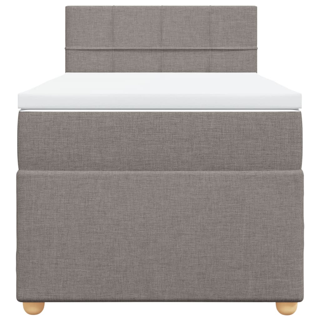 vidaXL Boxspring met matras stof taupe 90x200 cm, foto 4