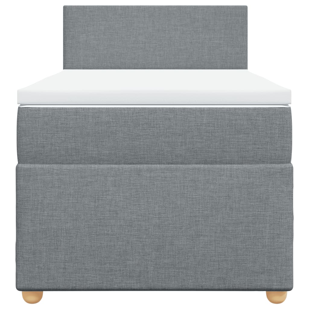 vidaXL Boxspring met matras stof lichtgrijs 100x200 cm grijs, foto 4