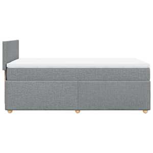 Box spring postel s matrací světle šedý 100 x 200 cm textil - obrázek 5