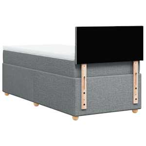Box spring postel s matrací světle šedý 100 x 200 cm textil - obrázek 6