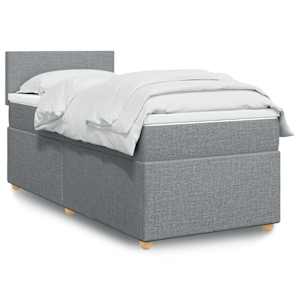 Box spring postel s matrací světle šedý 100 x 200 cm textil - obrázek 1