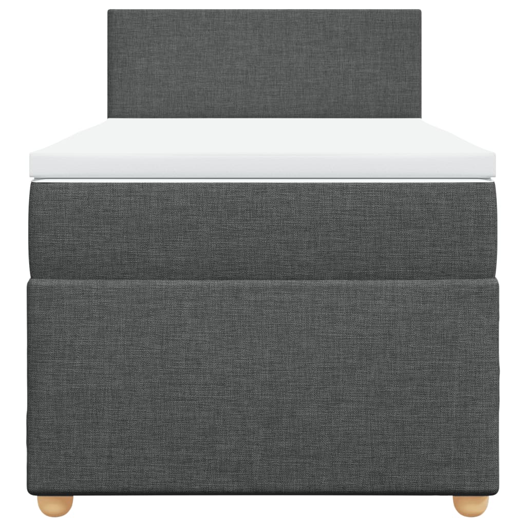 vidaXL Boxspring met matras stof donkergrijs 100x200 cm grijs, foto 4