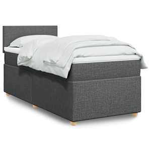 Box spring postel s matrací tmavě šedá 100 x 200 cm textil - obrázek 1