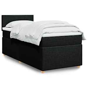 Box spring postel s matrací černá 100 x 200 cm textil - obrázek 1