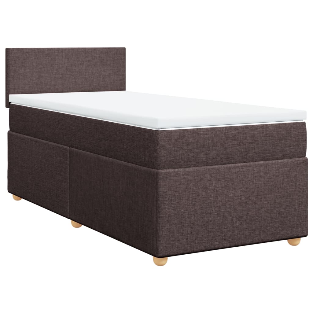 vidaXL Boxspring met matras stof donkerbruin 100x200 cm bruin, foto 3