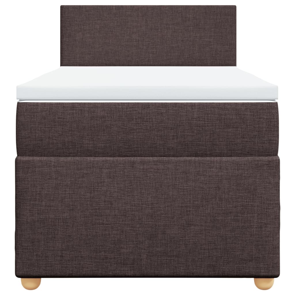 vidaXL Boxspring met matras stof donkerbruin 100x200 cm bruin, foto 4