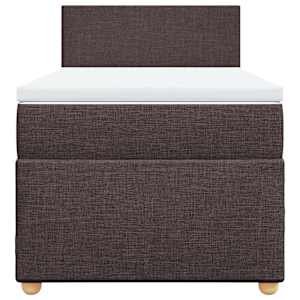 Box spring postel s matrací tmavě hnědá 100 x 200 cm textil - obrázek 4