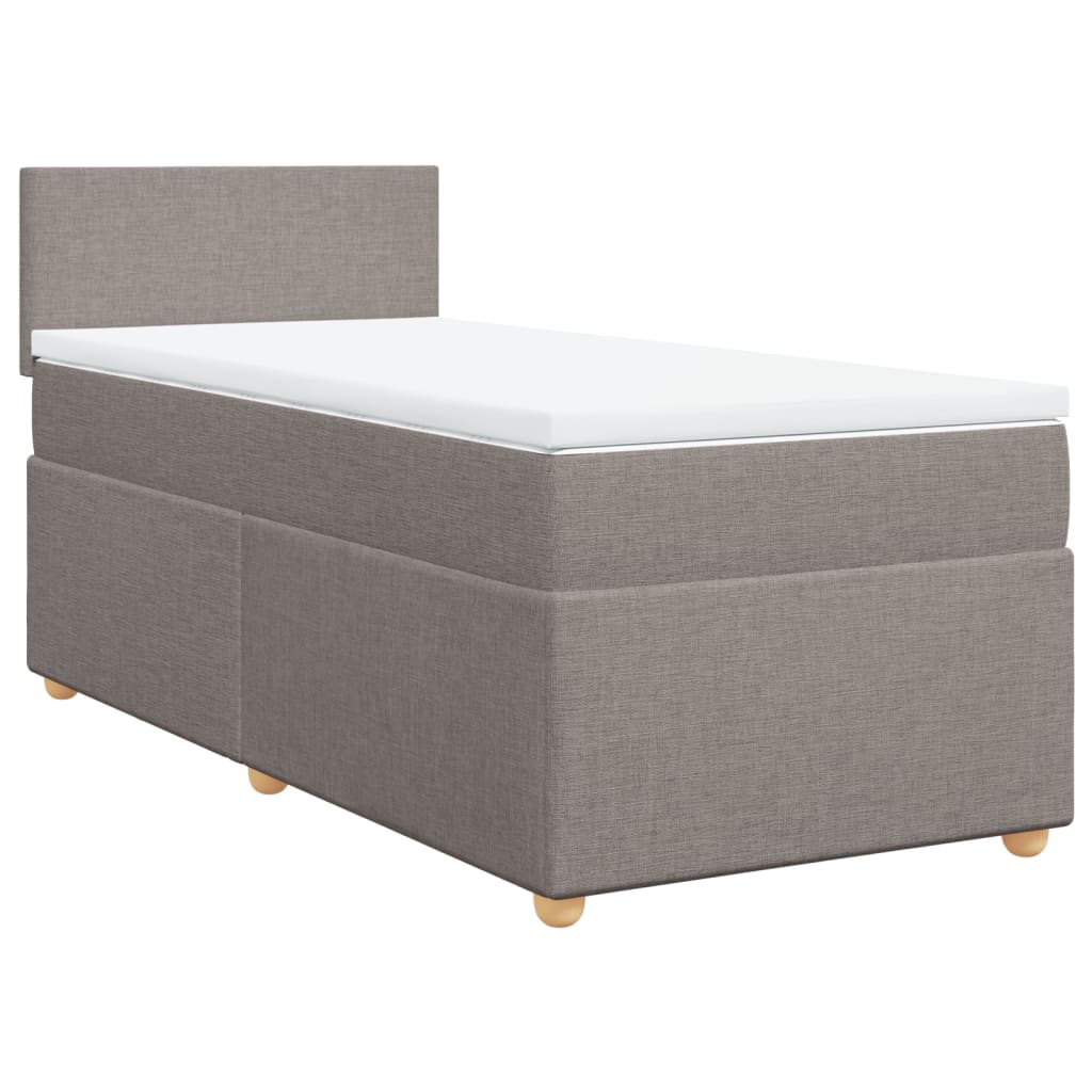 vidaXL Boxspring met matras stof taupe 100x200 cm, foto 3