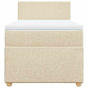 Box spring postel s matrací krémová 100 x 200 cm textil - obrázek 4