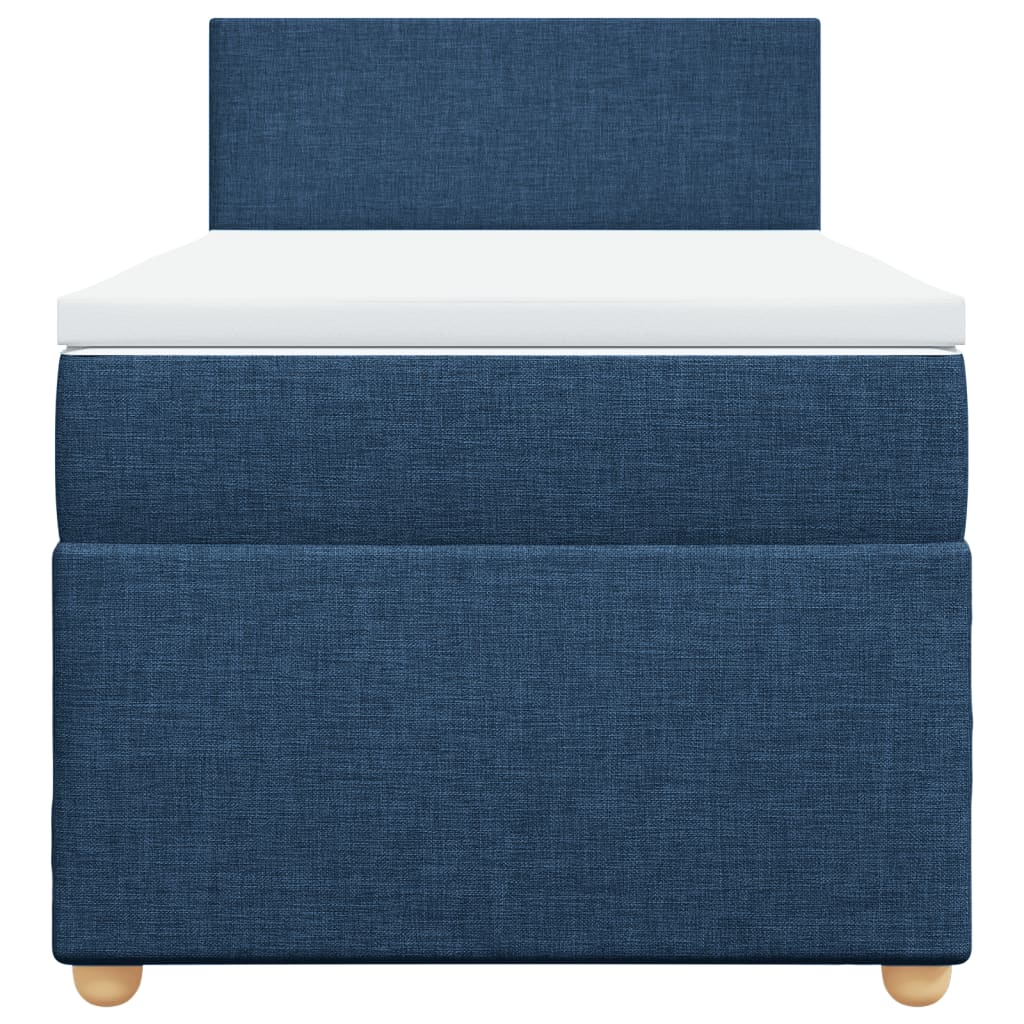 vidaXL Boxspring met matras stof blauw 100x200 cm, foto 4