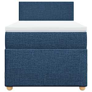 Box spring postel s matrací modrá 100 x 200 cm textil - obrázek 4