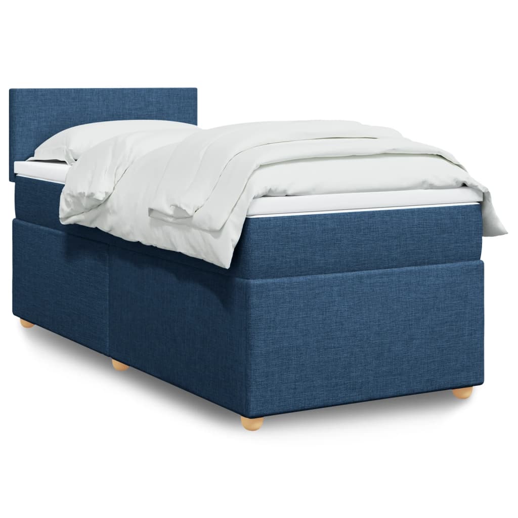 Boxspringbett mit Matratze Blau 100×200 cm Stoff