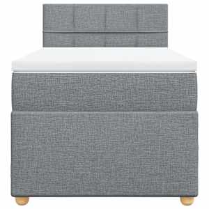 Box spring postel s matrací světle šedý 100 x 200 cm textil - obrázek 4