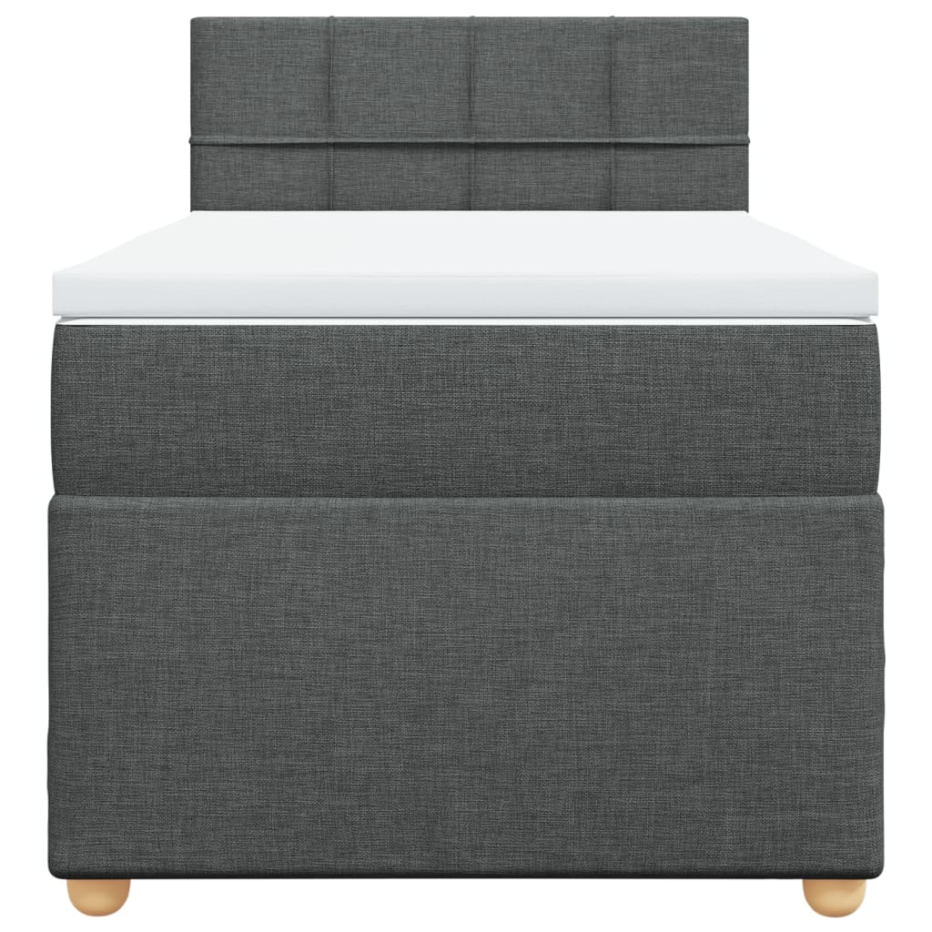 vidaXL Boxspring met matras stof donkergrijs 100x200 cm grijs, foto 4