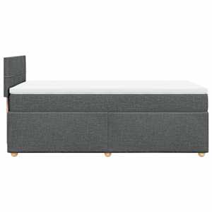 Box spring postel s matrací tmavě šedá 100 x 200 cm textil - obrázek 5