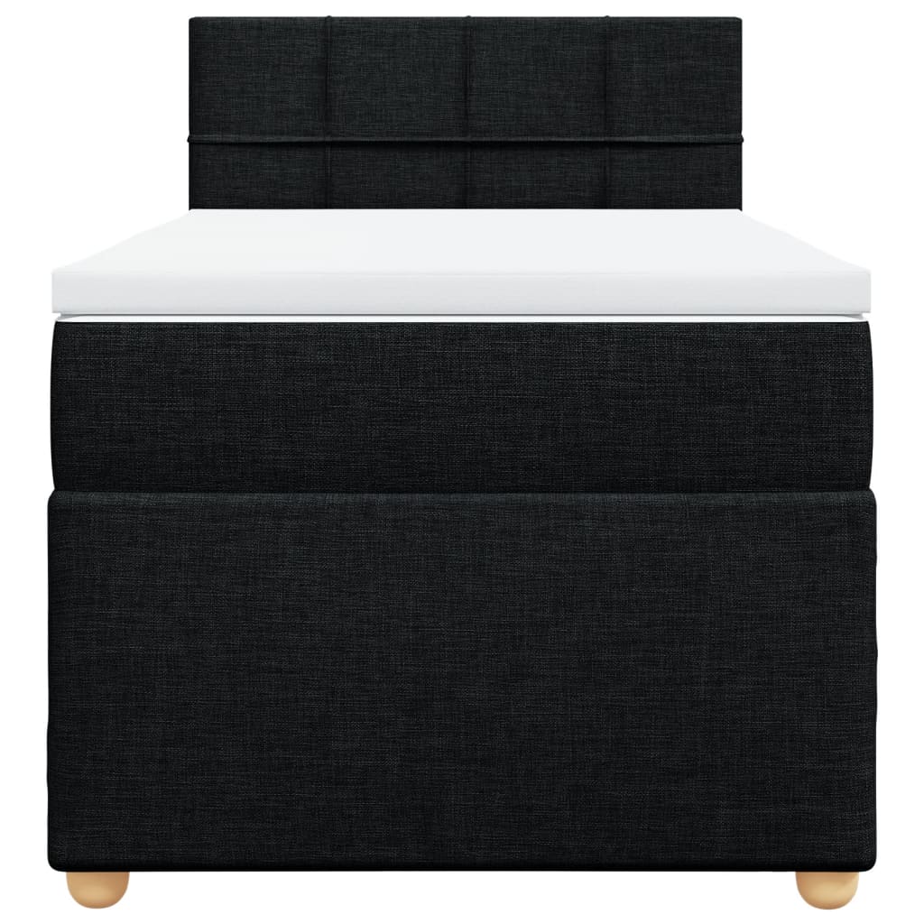 vidaXL Boxspring met matras stof zwart 100x200 cm, foto 4
