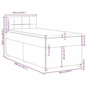 Box spring postel s matrací tmavě hnědá 100 x 200 cm textil - obrázek 13