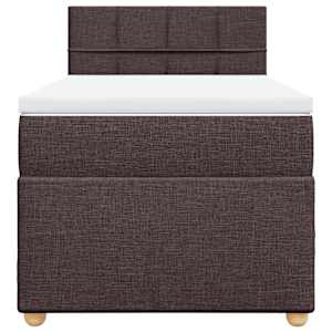 Box spring postel s matrací tmavě hnědá 100 x 200 cm textil - obrázek 4