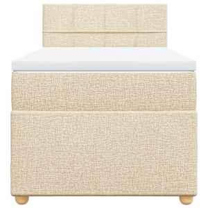 Box spring postel s matrací krémová 100 x 200 cm textil - obrázek 4
