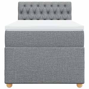 Box spring postel s matrací světle šedý 100 x 200 cm textil - obrázek 4