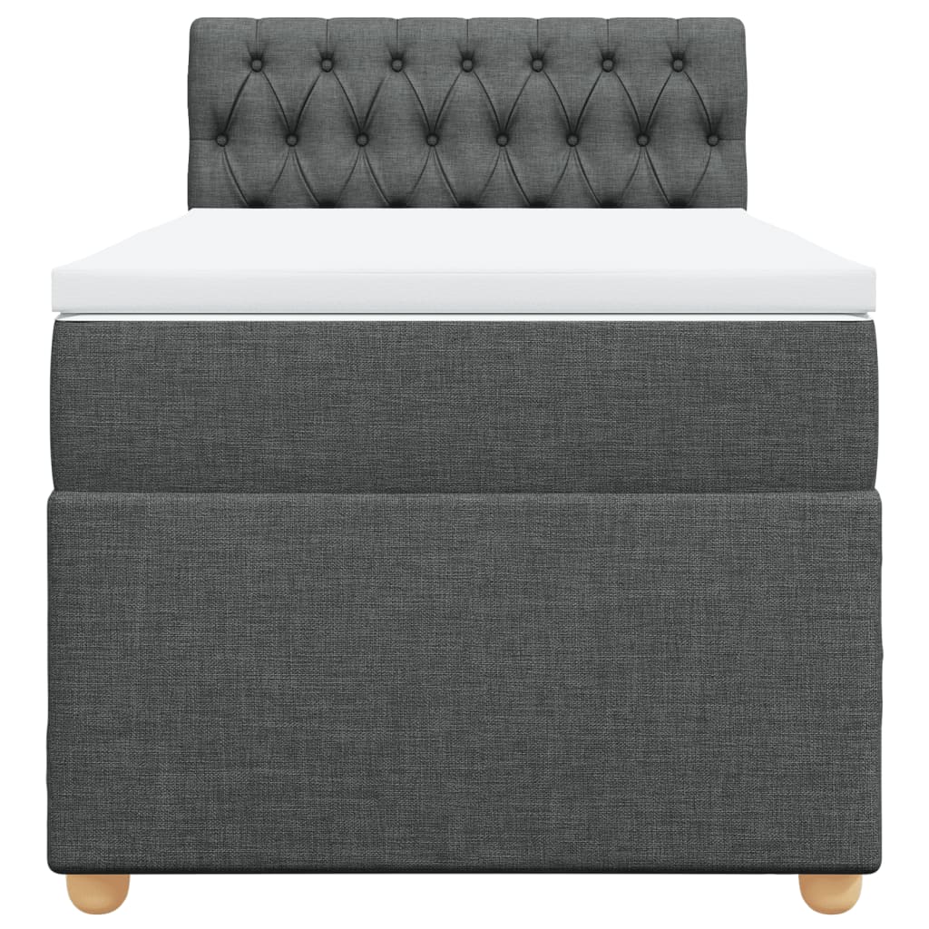 vidaXL Boxspring met matras stof donkergrijs 100x200 cm grijs, foto 4