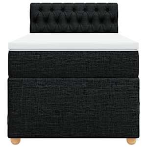 Box spring postel s matrací černá 100 x 200 cm textil - obrázek 4