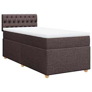 Box spring postel s matrací tmavě hnědá 100 x 200 cm textil - obrázek 2