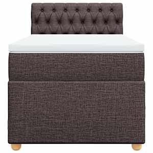 Box spring postel s matrací tmavě hnědá 100 x 200 cm textil - obrázek 4
