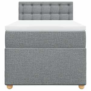 Box spring postel s matrací světle šedý 100 x 200 cm textil - obrázek 4