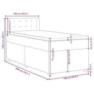 Box spring postel s matrací tmavě šedá 100 x 200 cm textil - obrázek 13