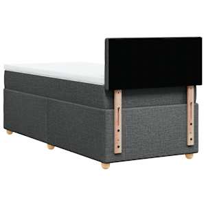 Box spring postel s matrací tmavě šedá 100 x 200 cm textil - obrázek 6