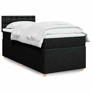 Box spring postel s matrací černá 100 x 200 cm textil - obrázek 1