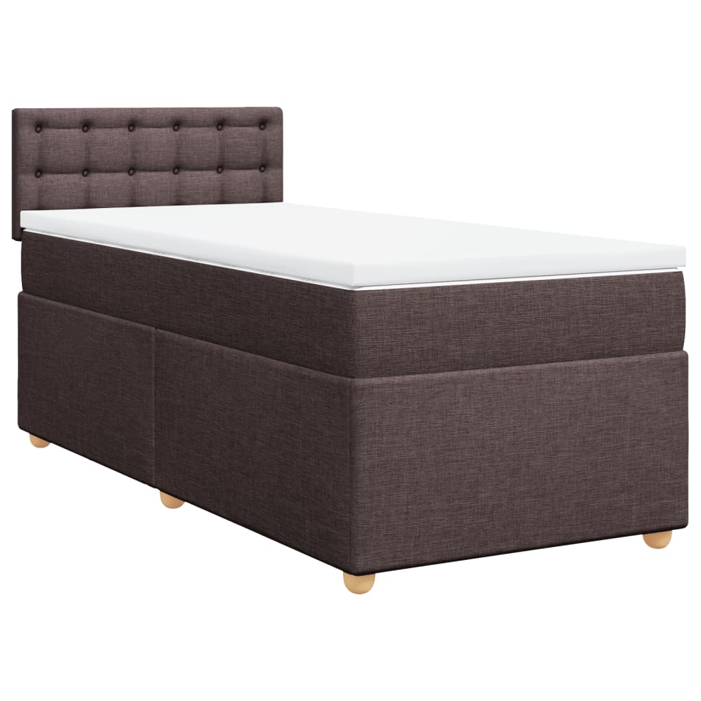 vidaXL Boxspring met matras stof donkerbruin 100x200 cm bruin, foto 3