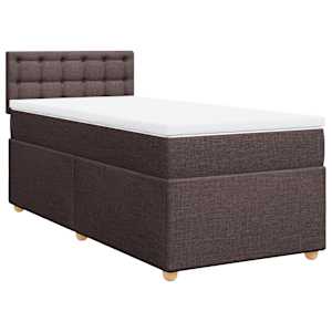Box spring postel s matrací tmavě hnědá 100 x 200 cm textil - obrázek 2
